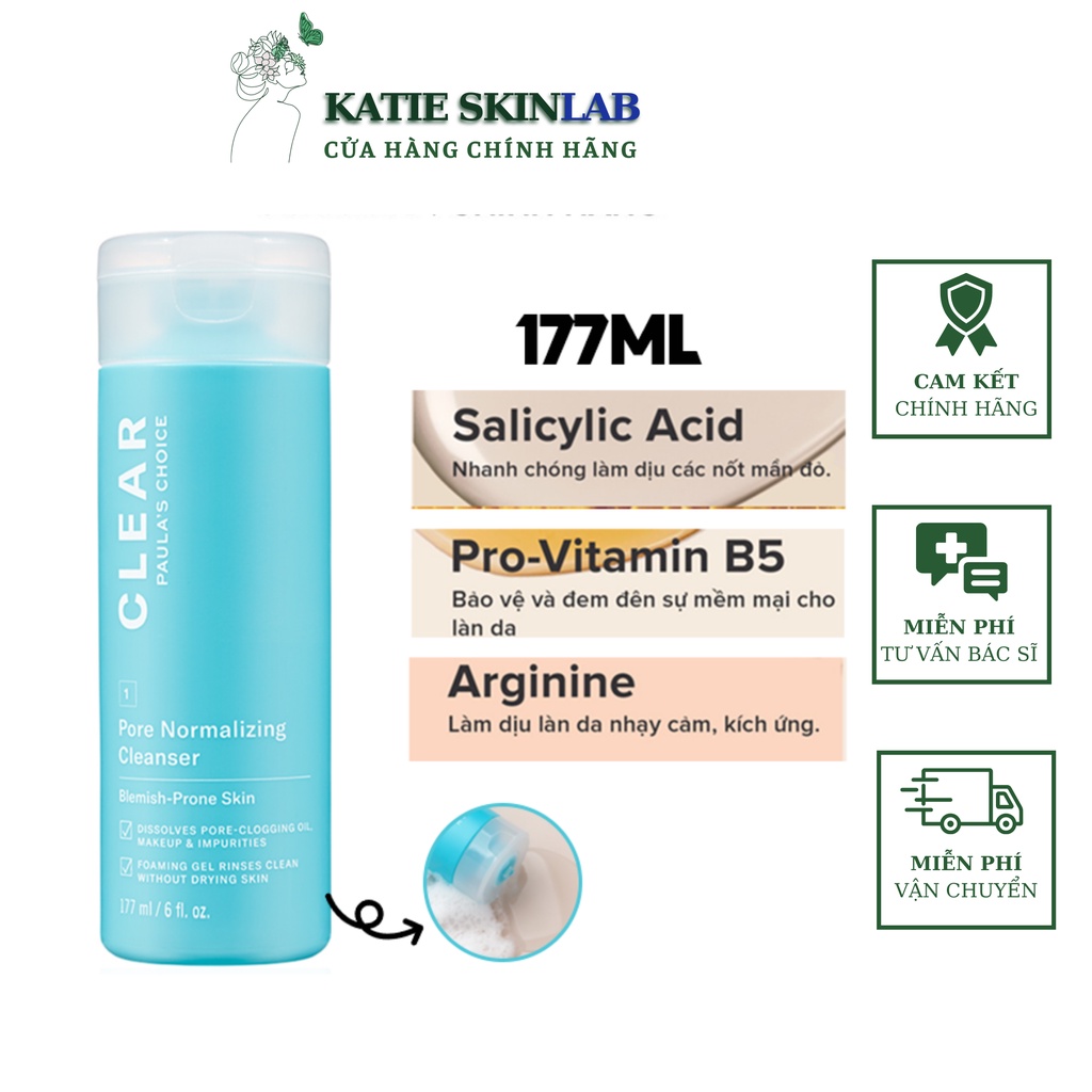Sữa Rửa Mặt Paula's Choice Clear Pore Normalizing Cleanser 177Ml