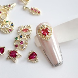 charm đá đỏ nail- gắn móng- trang trí móng tay