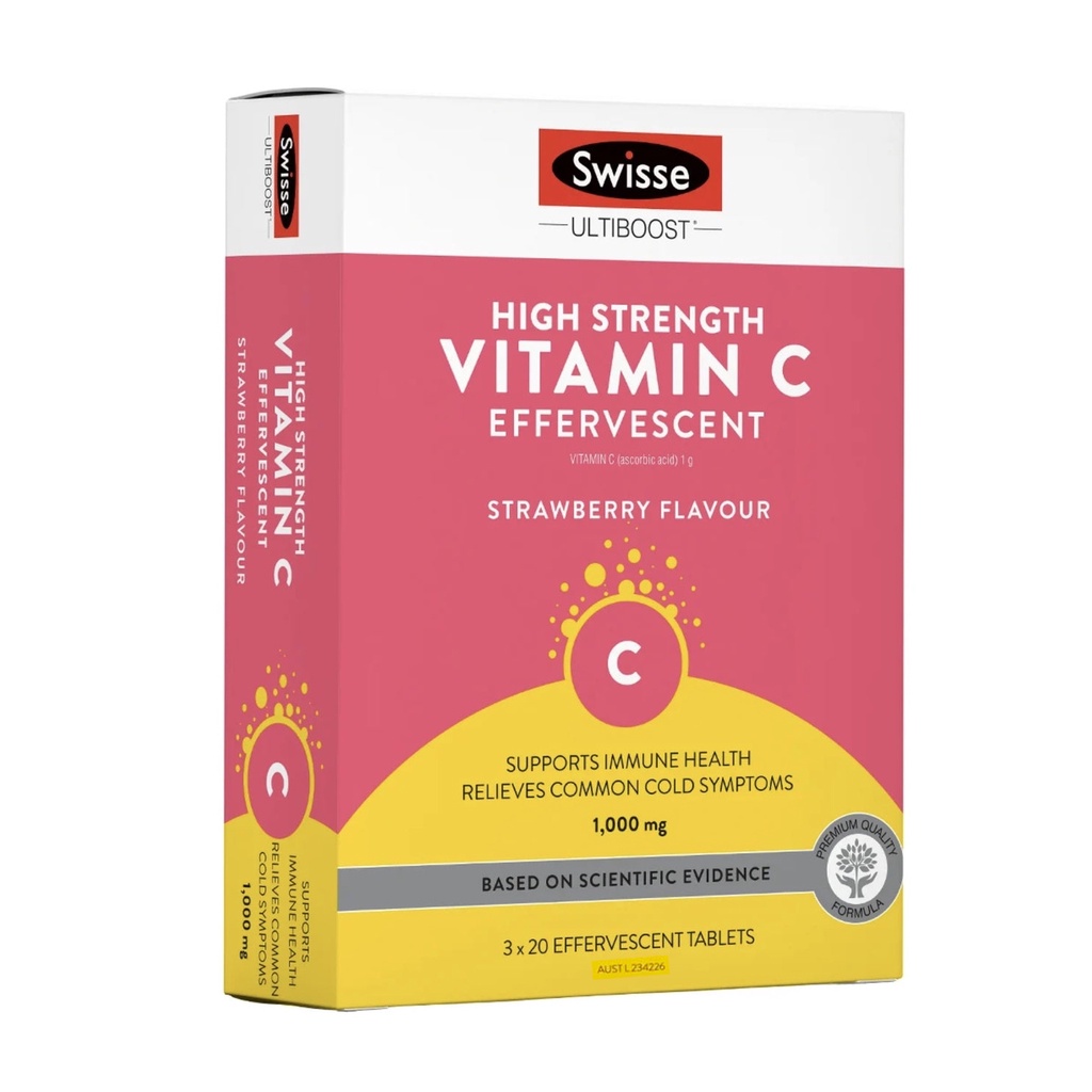 Viên Sủi Bổ Sung Vitamin C Giúp Tăng Cường Hệ Miễn Dịch Swisse High Strength Vitamin C 1000mg