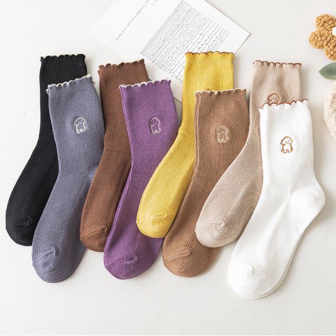 Sét 5 Đôi Tất Cổ Cao Nữ Hình SoCiuuu Cưng Xỉu