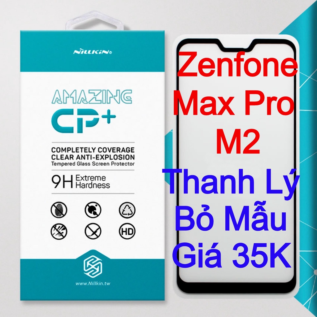 Kính cường lực Zen Max Pro M2 hiệu Nillkin.tw Full keo màu (Đen)