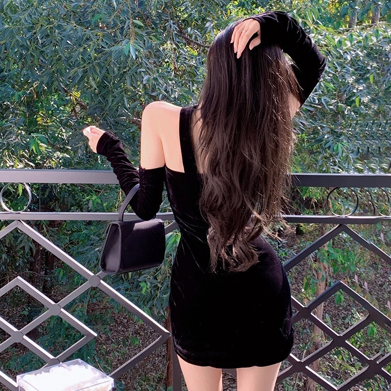 Đầm Ôm Màu Đỏ Trơn Thời Trang Giáng Sinh Gợi Cảm Cho Nữ