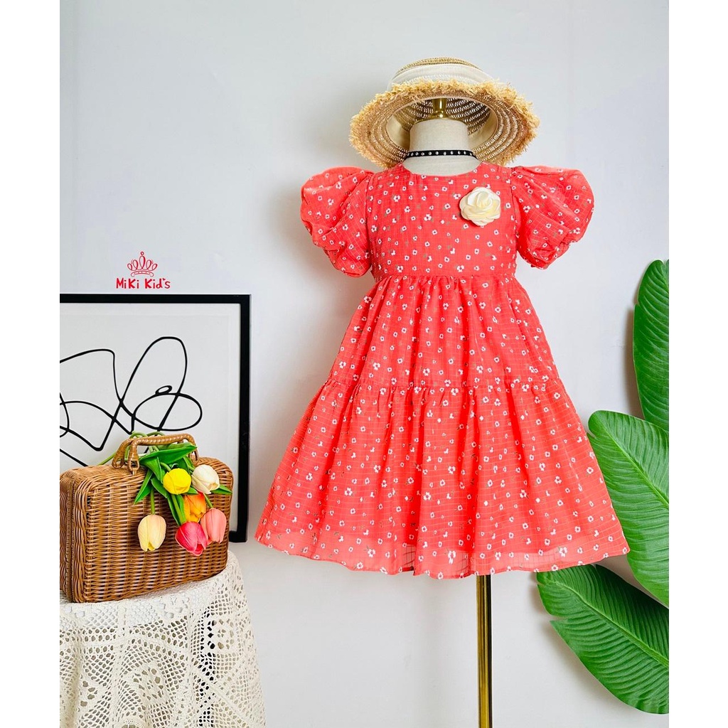 Đầm Bé Gái Hoa Nhí Tay Phồng Size cho bé 14-40kg- Trang 25 Kids - K217
