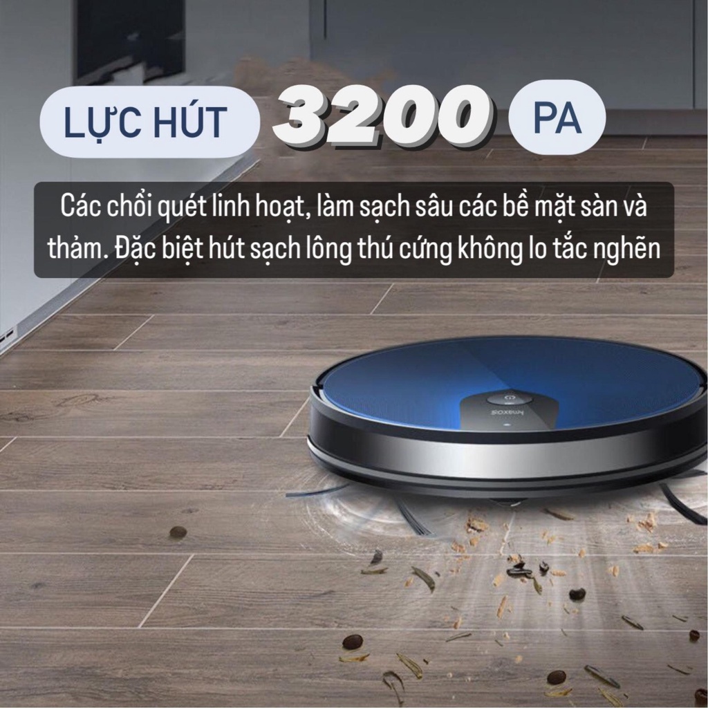 Robot hút bụi lau nhà TLC-KAW - Điều khiển bằng điện thoại, lực hút mạnh - máy hút bụi lau nhà tự động BH 12 tháng