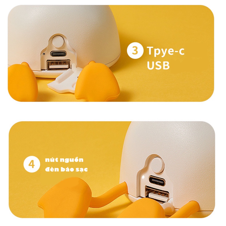 Sạc dự phòng ấm tay vịt nằm ngủ 2 trong 1 ANDY KIDS sạc dự phòng 4000mAh làm ấm tay giá đỡ điện thoại di động