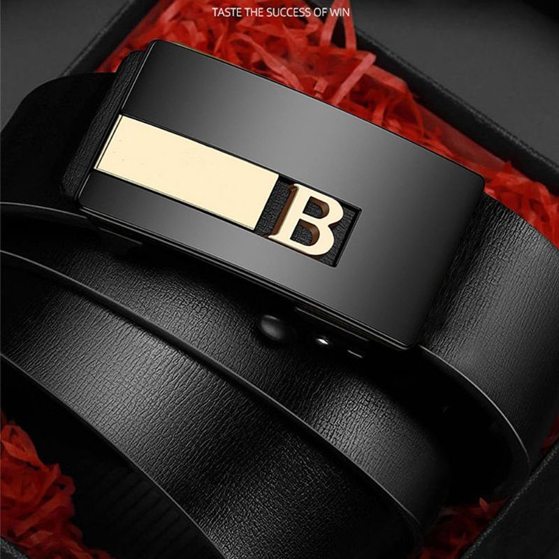 Thắt lưng nam chữ B , dây nịt nam bản nhỏ, nịt da nam khóa tự động thiết kế luôn trong giấu dây