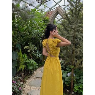 đầm midi tay bồng free size