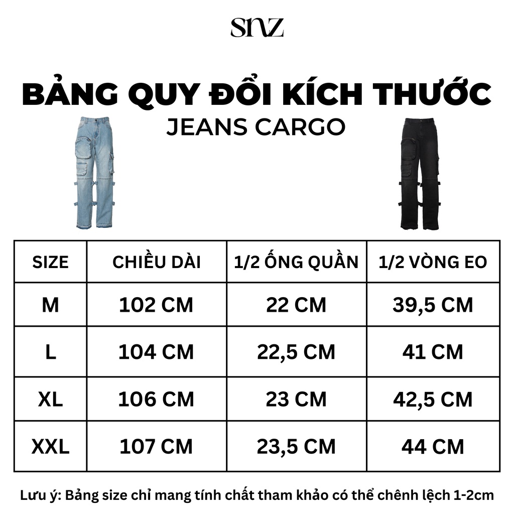 Quần jeans cargo Snazzy suông túi hộp unisex co giãn thoải mái STEGOS | BigBuy360 - bigbuy360.vn