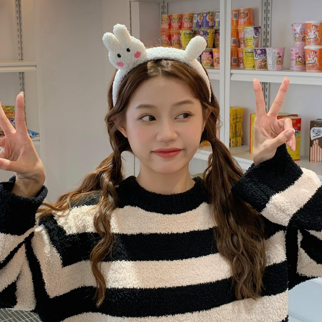 Băng đô rửa mặt bờm cài tóc turban dễ thương cute tai thỏ và mèo ngộ nghĩnh