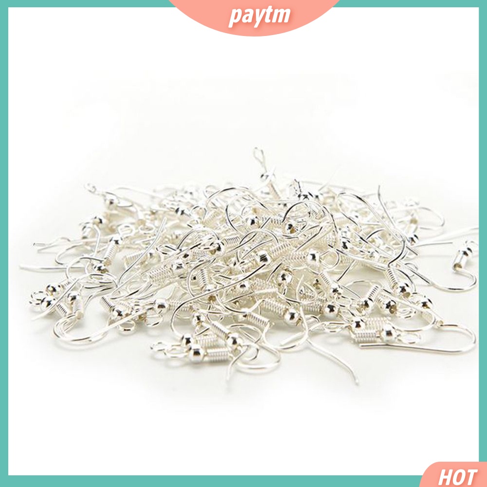 (PTM) Set 100 Móc Khuyên Tai Bằng Sắt Dùng Làm Trang Sức Diy