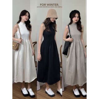 [RÁCH STORE] Đầm len dài - 6372 - sát vai - cổ cao trơn