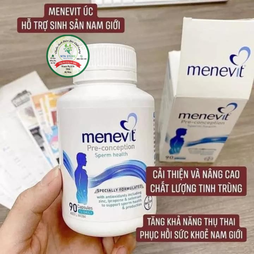 Viên Uống Menevit- Viamin Cho Nam Giới 30/90 Viên Của Úc,  Tăng Chất Lượng, Số Lượng Tinh Trùng