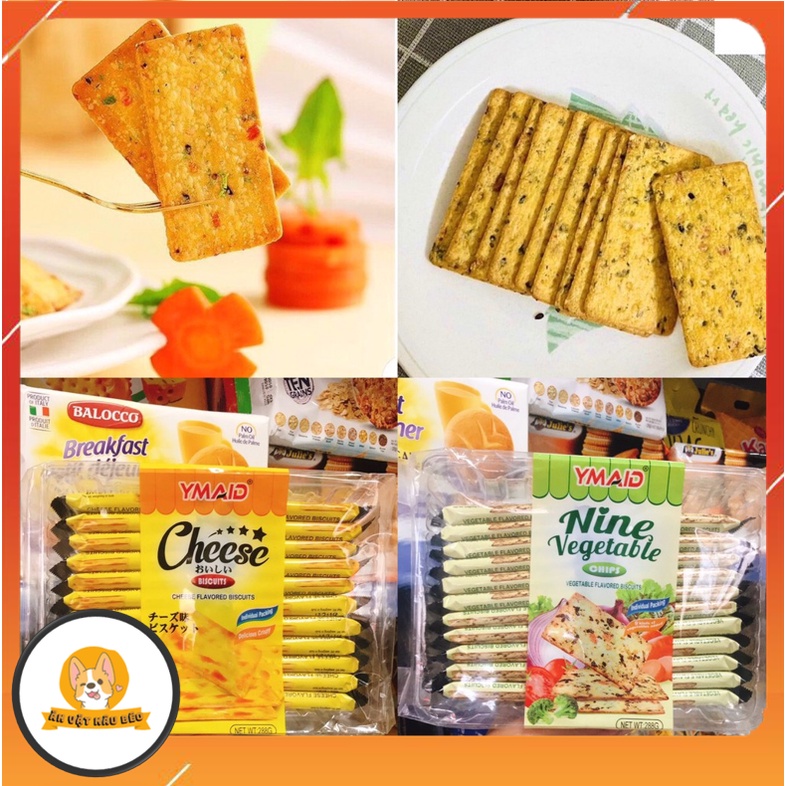 Gói bánh quy rau, củ, phô mai, pizza Ymaid 288gr