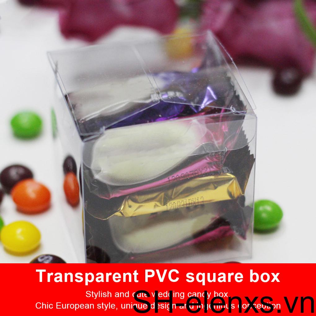Set 100 Hộp Đựng Bánh Kẹo Bằng Nhựa PVC Trong Suốt 5cm DIY