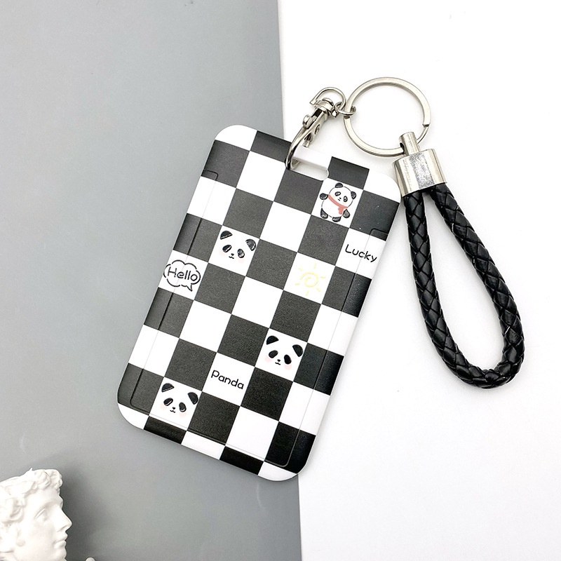 ✨Ready stock ✨Chủ thẻ panda dây đeo cổ dập nổi hộp bảo vệ thẻ lưới cho thẻ ngân hàng xe buýt thẻ làm việc khuôn viên thẻ sinh viên