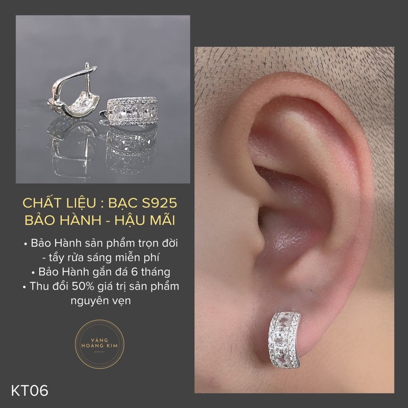 KHUYÊN TAI GOD BLING CHUẨN BẠC S925 Italy