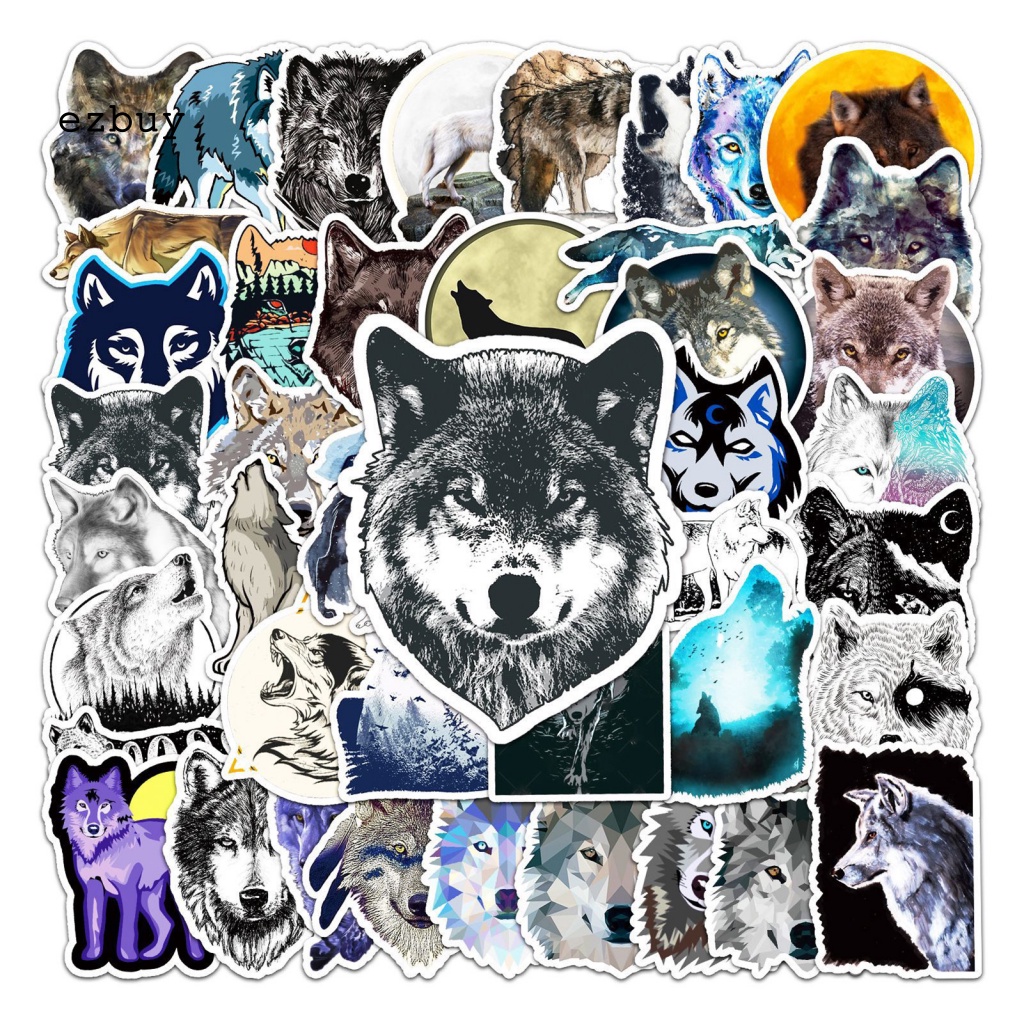 1 Bộ Sticker Hình Sói Graffiti Dán Trang Trí Điện Thoại Laptop Có Thể Tái Sử Dụng