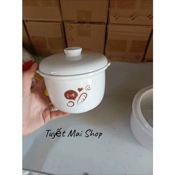 Nắp sứ 0,8l nồi nấu cháo chậm bear chính hãng