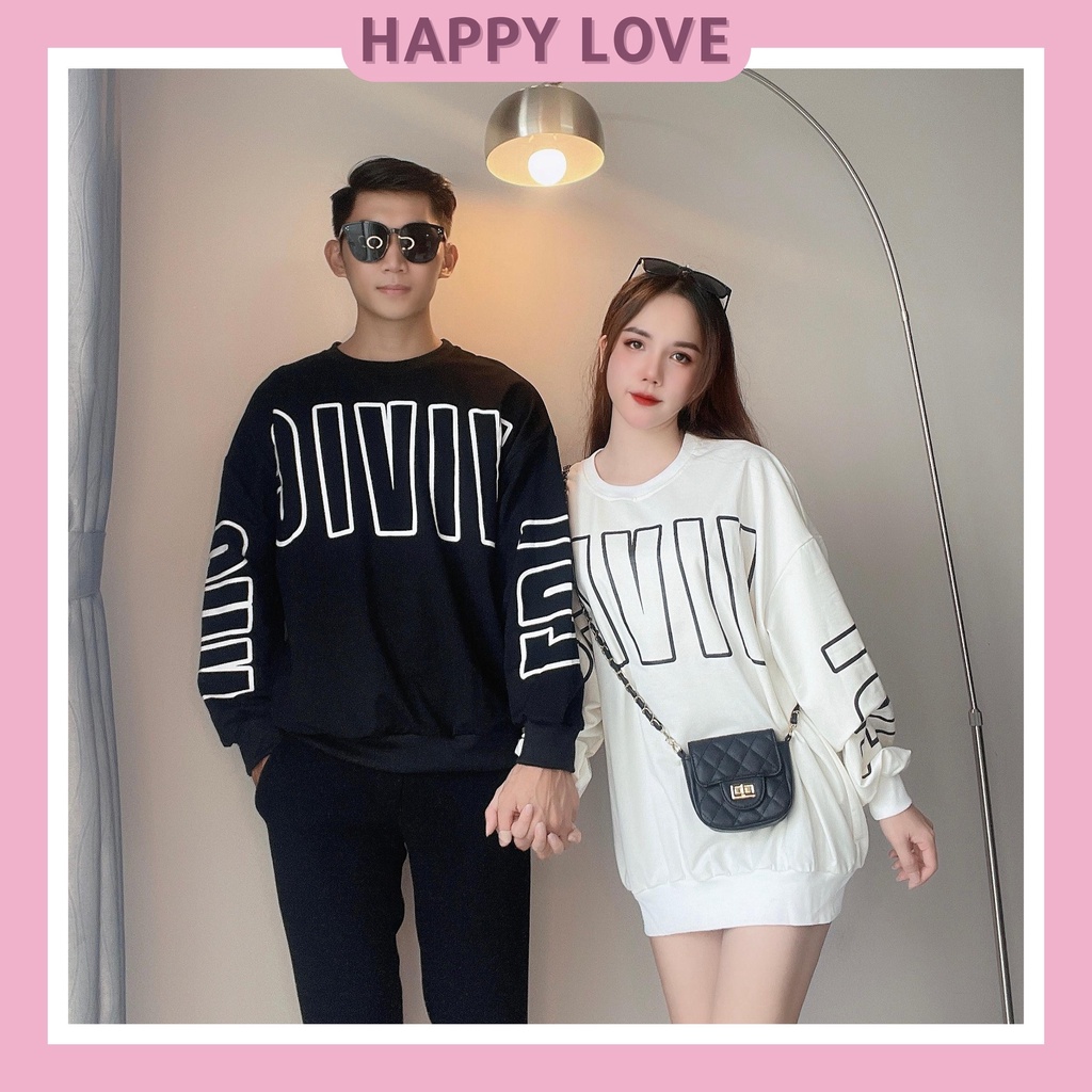 Đồ Đôi Couple Nam Nữ Set Áo Thun Unisex Đen Trắng In Chữ Phong Cách Đơ