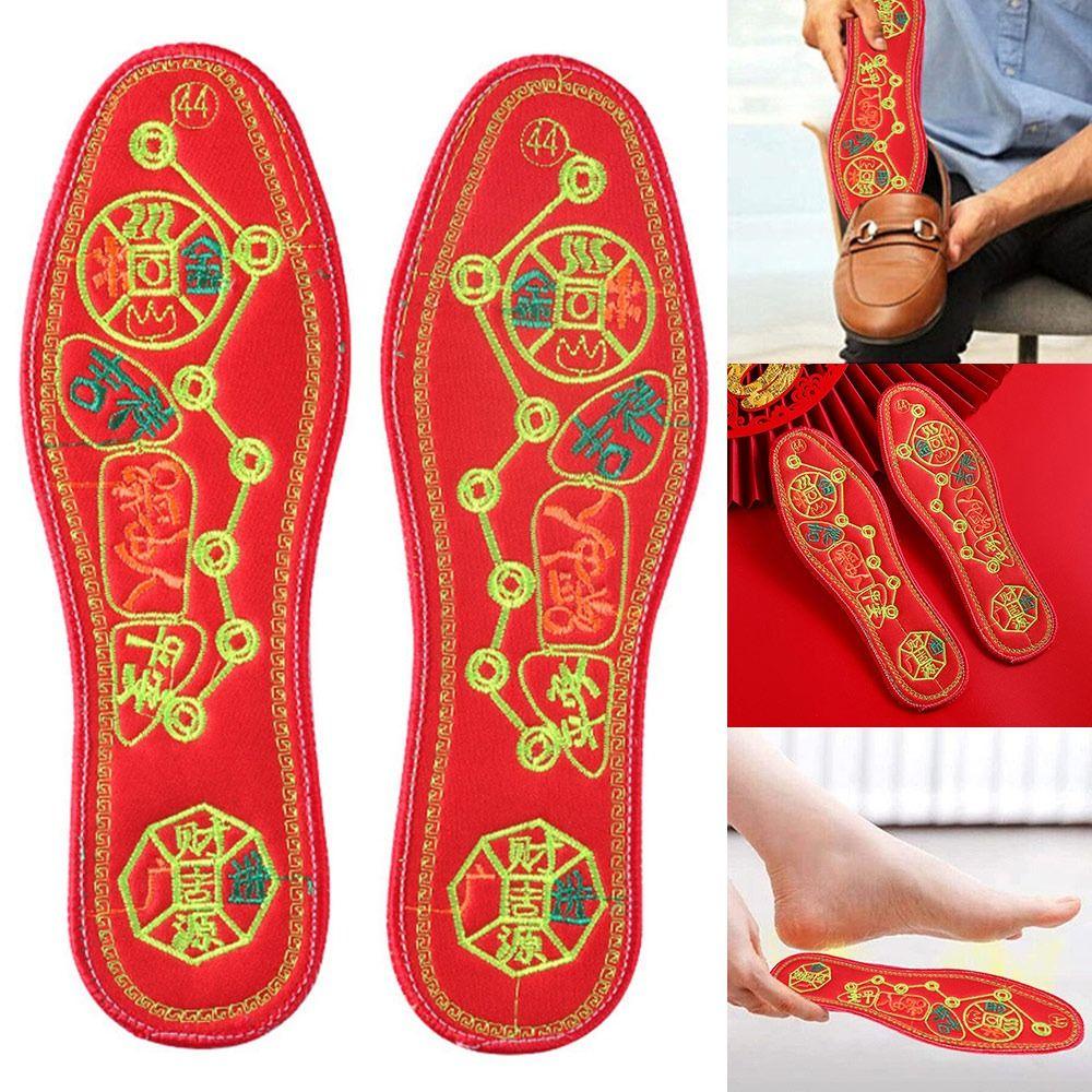 HS Set 2 Cặp Đế Lót Giày Thêu Thủ Công Thoáng Khí Cho Nữ