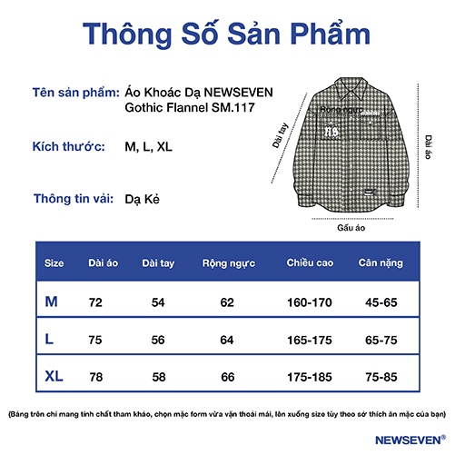 Áo Khoác Dạ NEWSEVEN Gothic Flannel SM.117