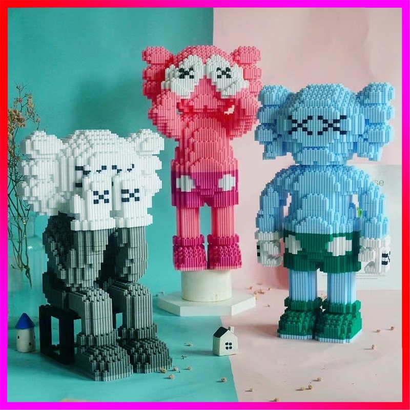 34CMĐồ Chơi Lắp Ráp Hình Gấu kaws, câu đố ba chiều, đồ chơi lắp ráp hạt nhỏ, đồ chơi giáo dục cho trẻ lego con gấu