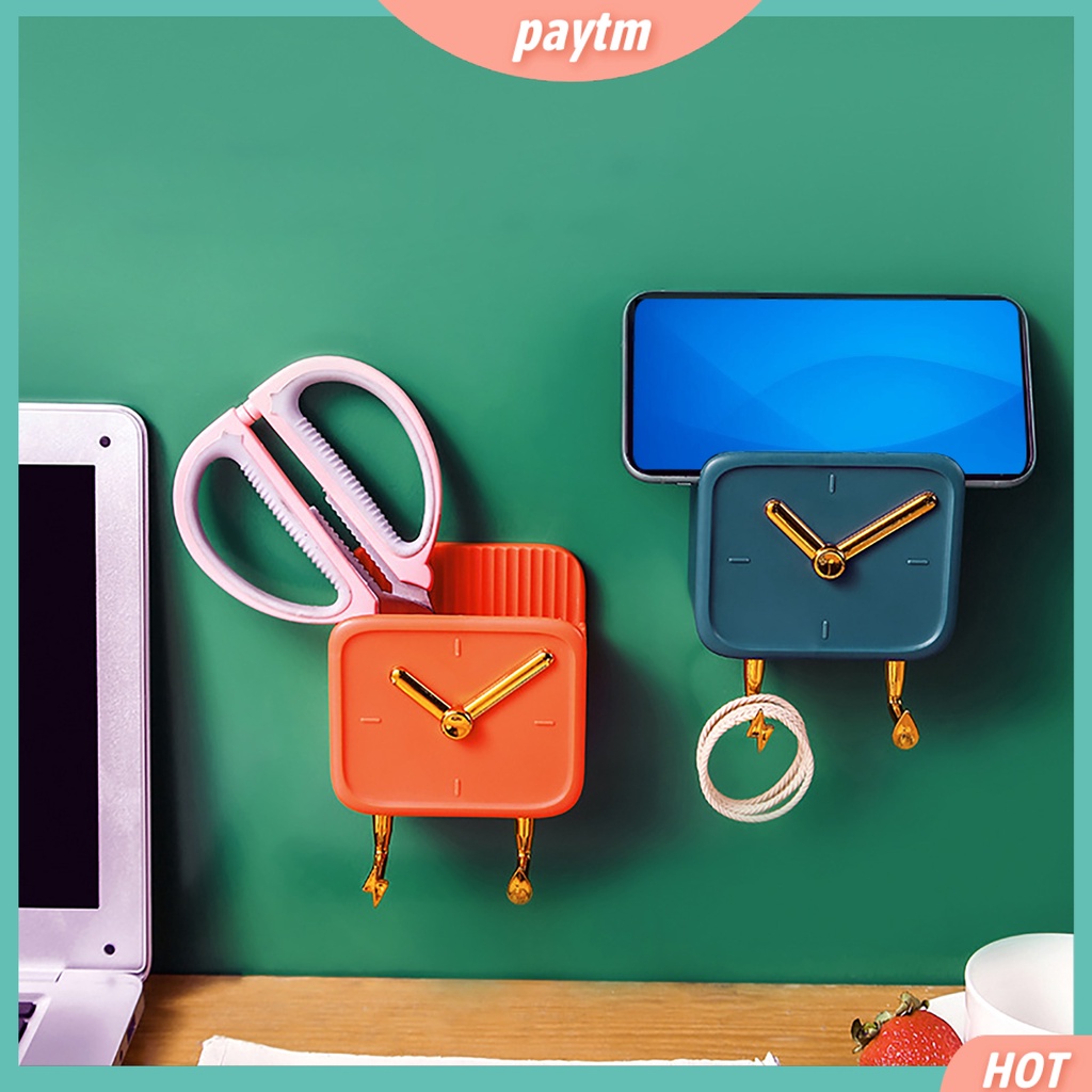 [PTM] Giá Đỡ Điện Thoại Gắn Tường Đa Năng Thiết Kế Hình Đồng Hồ Dễ Thương Cho Phòng Ngủ