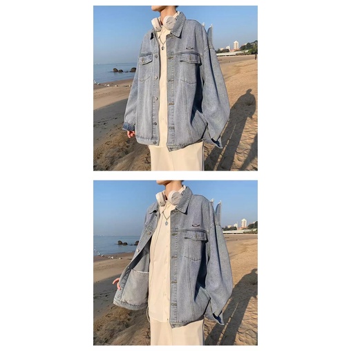 Áo Khoác Jeans Nam Nữ From Rộng Chất Vải Dầy Dặn Hình Thêu Nổi, Áo Bò Thời Trang Unisex Phong Cách Trẻ Trung Năng Động