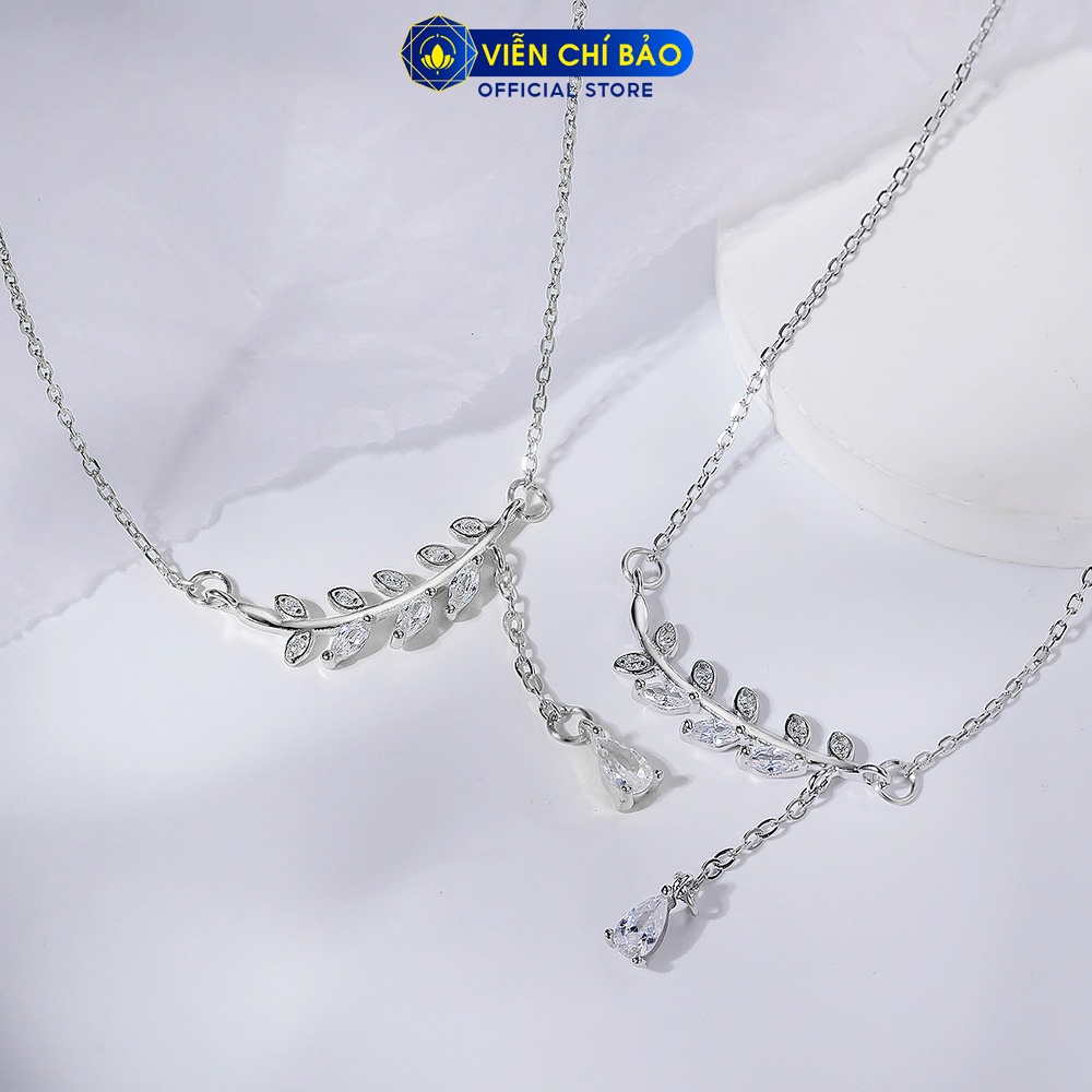 Dây chuyền bạc nữ mặt lá dương xỉ chất liệu bạc 925 thời trang phụ kiện trang sức nữ Viễn Chí Bảo D400238