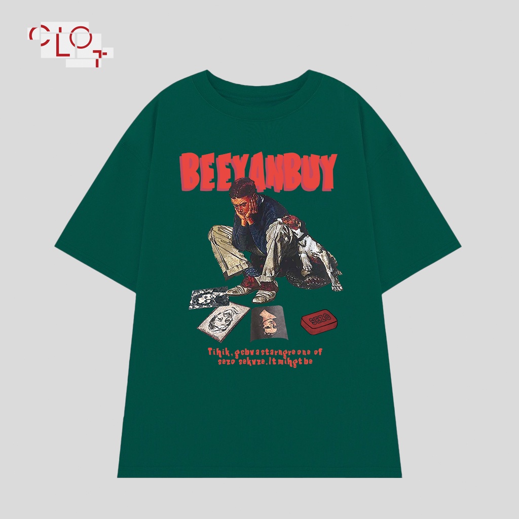 CLOT Áo thun tay lỡ nâu xám nam nữ retro áo phông unisex bigsize ulzzang 100%cotton