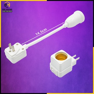 Đui đèn E27 xoay 360 độ có công tắc cắm trực tiếp ổ điện tiện lợi Đức Huỳnh DN090