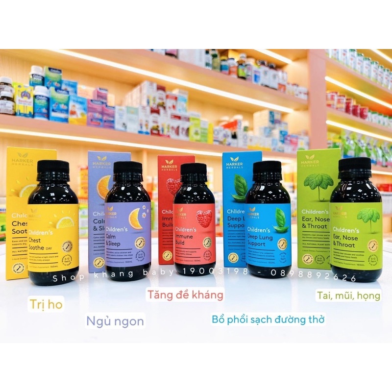 Siro thảo dược Harker Herbals NewZealand các loại cho bé