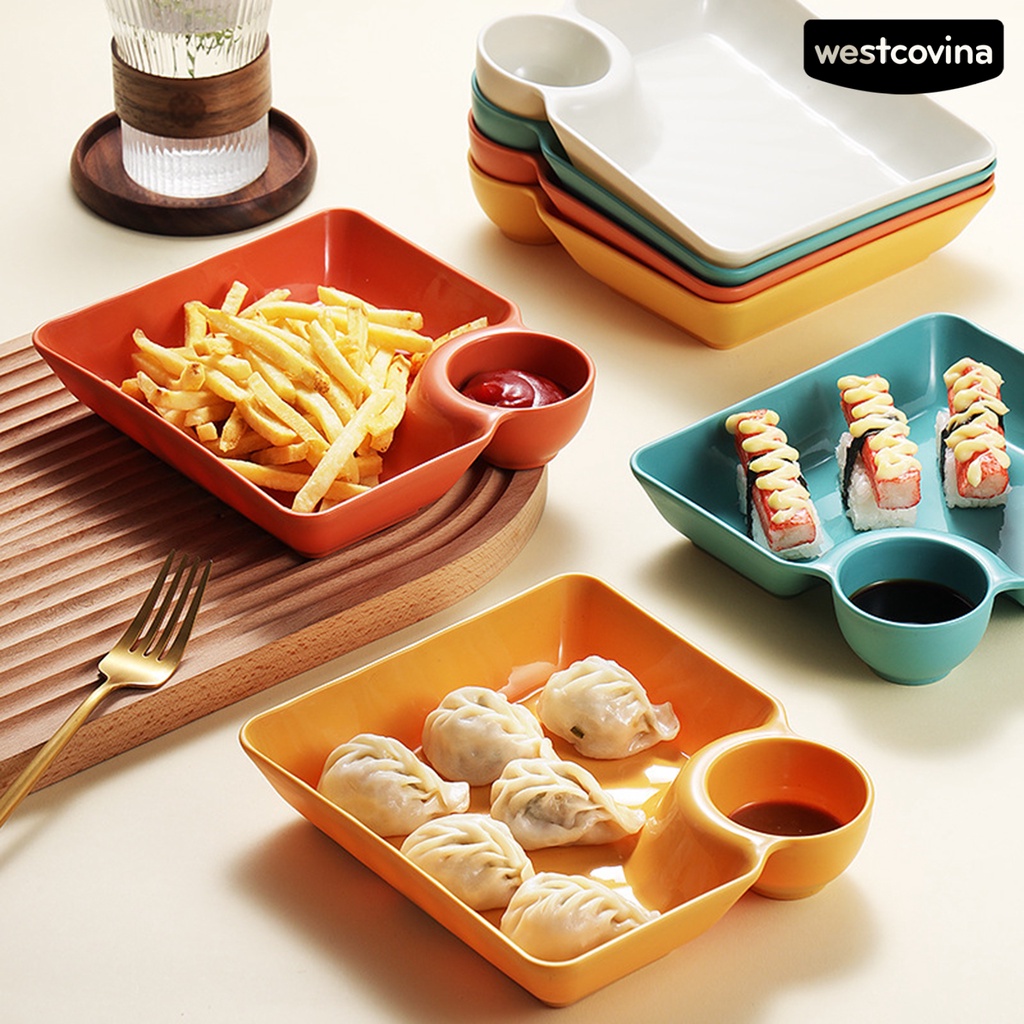 [WEST]⚘Đĩa Nhựa Đựng Bánh Bao / Sushi Chống Trượt Tiện Dụng Cho Nhà Hàng
