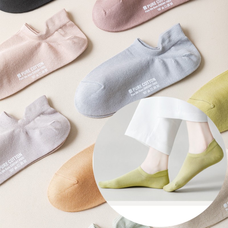 Vớ Cotton Cổ Thấp Màu Sắc Ngọt Ngào Thời Trang Xuân Hè Thoáng Khí Cho Nữ