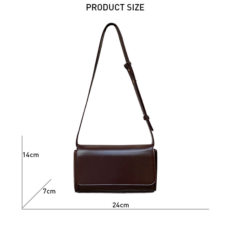 Mischa Túi Đeo Chéo Vai Da PU Màu Trơn Phong Cách retro Thời Trang Dễ Phối Đồ