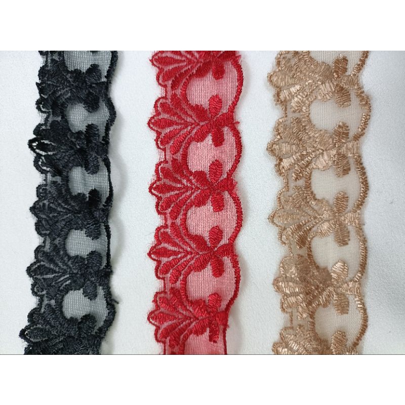 Ren lưới thêu chỉ bóng 4cm