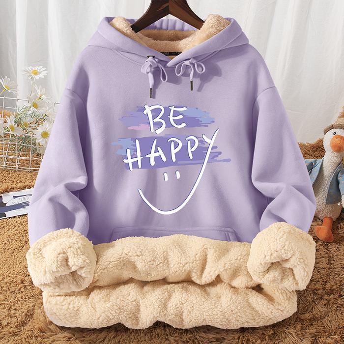 Áo Hoodie Lót Lông Cừu Dày Phong Cách Mới