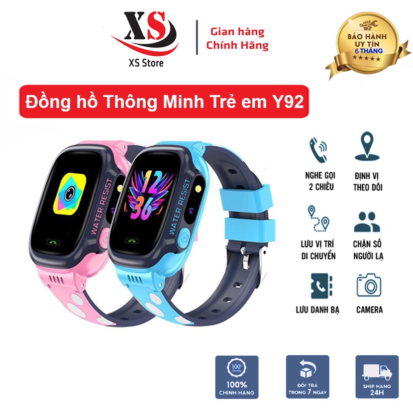 Đồng Hồ Thông Minh Trẻ Em Y92, Cảm Biến Màn Hình, Lắp Sim - Nghe Gọi, Chống Nước IP67