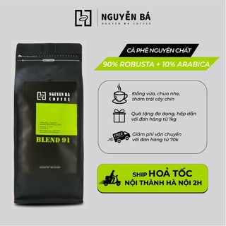Cà phê nguyên chất pha phin BLEND 91 Nguyễn Bá Coffee - Cafe rang xay nguyên chất vị đắng nhẹ hậu ngọt hương thơm