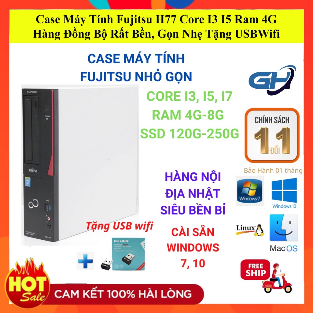 Case Máy Tính Fujitsu H77 Core I3 I5 Ram 4G Hàng Đồng Bộ Rất Bền, Gọn Nhẹ Tặng Usb Wifi | BigBuy360 - bigbuy360.vn