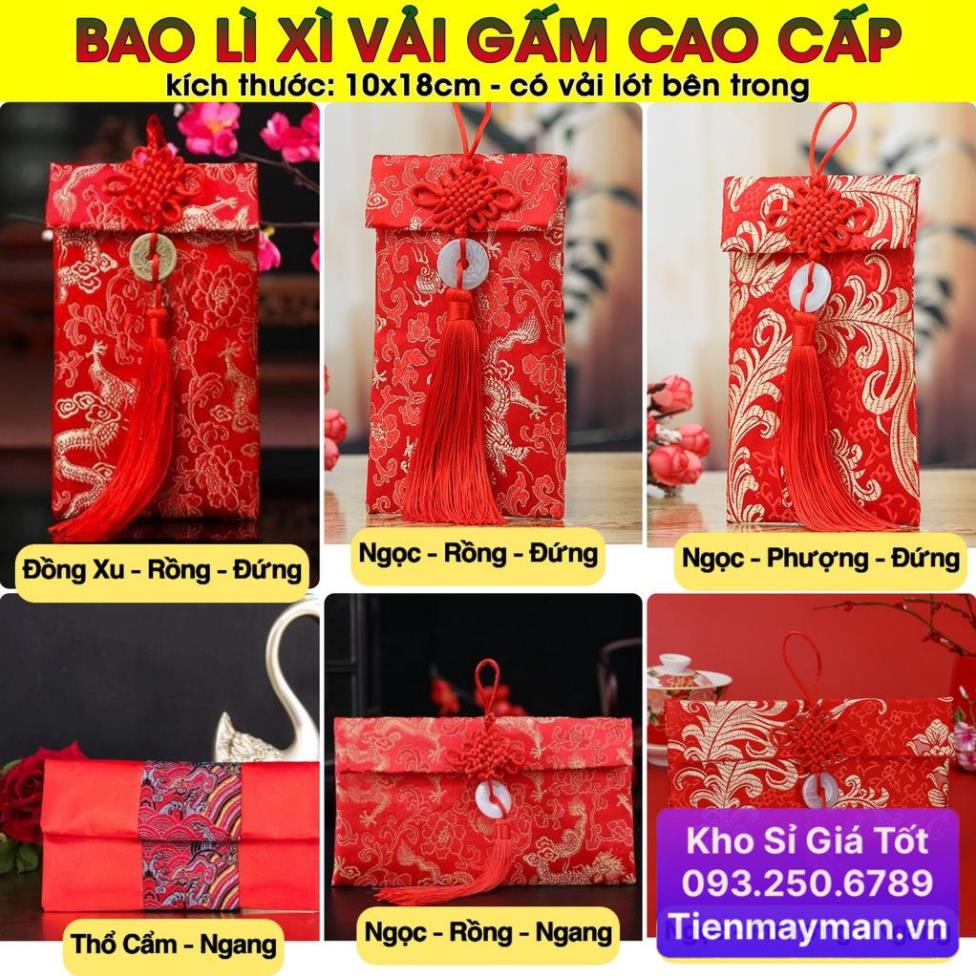 [HÀNG CHUẨN] Bao Lì Xì Vải Gấm Cao Cấp Tết 2023 (Giá 1 Bao) (Ảnh Thật)
