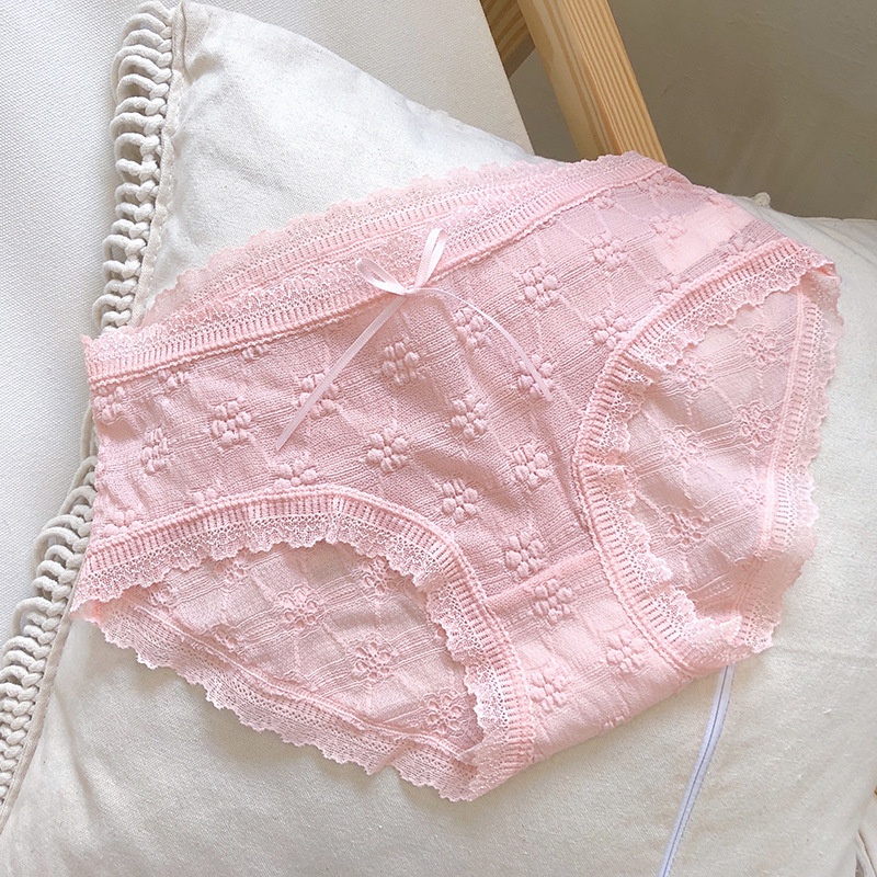 Quần Lót Cotton Xốp Hoa Nhí Xinh Xắn Co Dãn Thoáng Mát DAN L&amp;U 1404