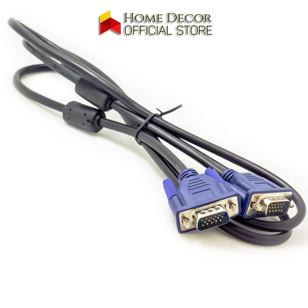 Dây VGA Đen Đầu Xanh Dài 1.5m - Dây Cáp Kết Nối 2 Đầu Dây VGA HOMEDECOR