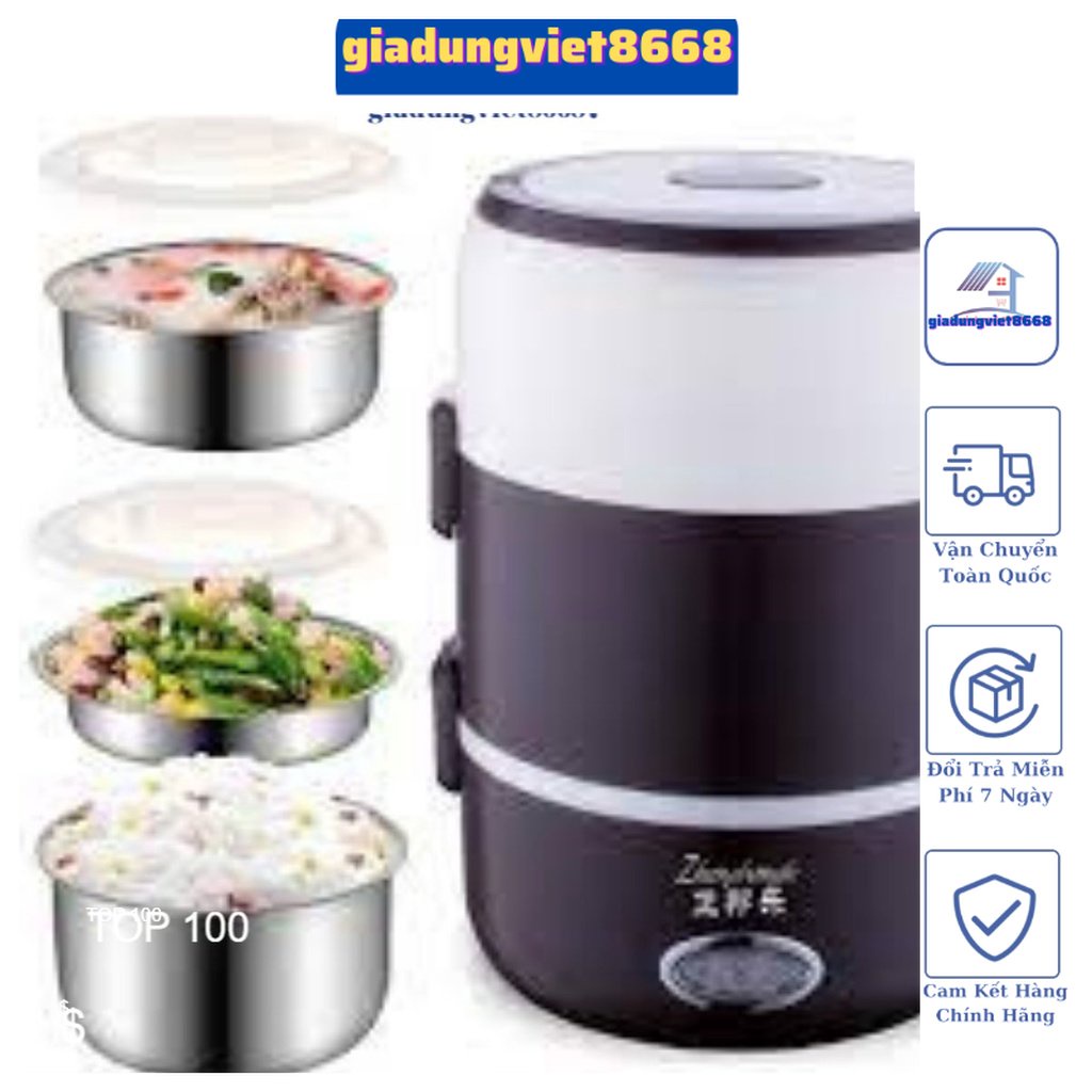 Hộp cơm giữ nhiệt 3 tầng inox cao cấp, Cặp lồng ủ cơm 3 tầng giúp hâm nóng cơm, thức ăn tiện lợi phù hợp văn phòng