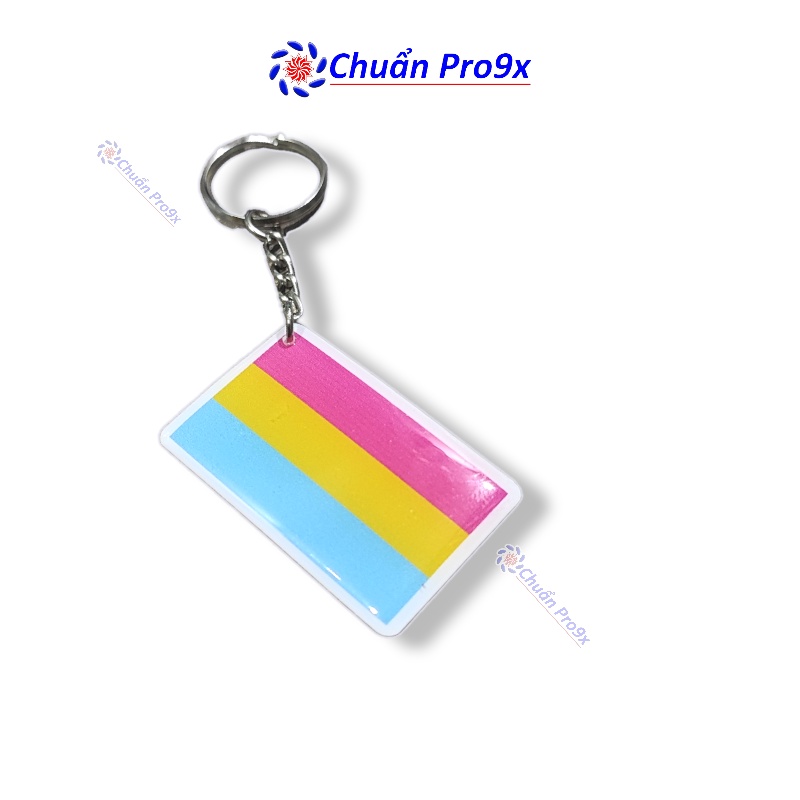 Móc Khóa LGBT Pansexual hình chữ nhật nhựa dẻo