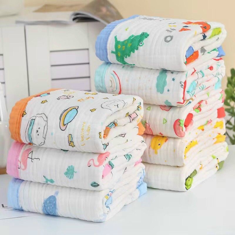 Khăn tắm xô/Chăn xô nhăn 6 lớp cho bé