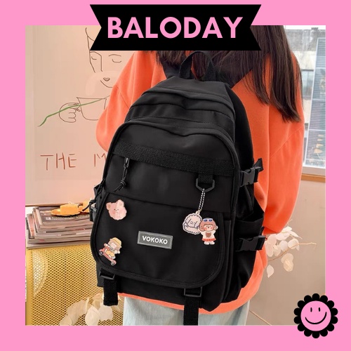 Balo Nữ Vonoko dễ thương được tặng kèm combo phụ kiện 3 sticker