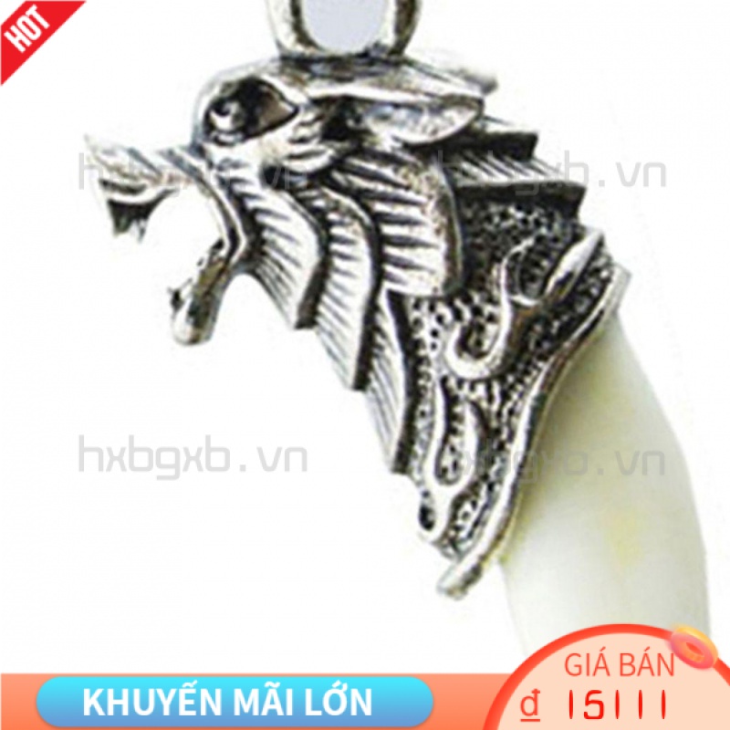Vòng cổ Da Mặt Hình Chiếc Răng Thời Trang Cho Nam