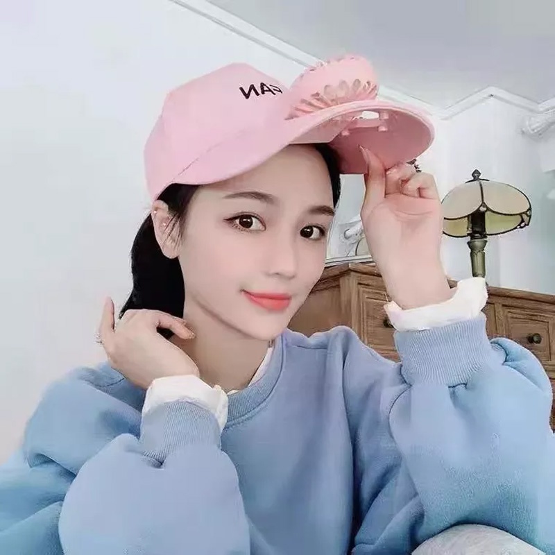 Mũ lưỡi trai Kaimeidi chống nắng tích hợp quạt sạc bằng cáp USB thích hợp cho hoạt động thể thao ngoài trời vào mùa hè