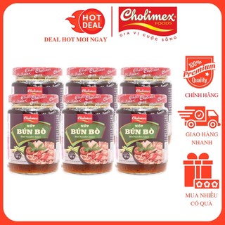 Lốc 6 hũ xốt gia vị nấu bún bò huế cholimex 180g/hũ